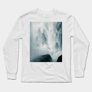 Close-up of a raging and wild waterfall in Iceland – Landscape Photography Long Sleeve T-Shirt